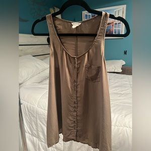 Club Monaco Silk Tank with Decorative Front Pocket - Button Down